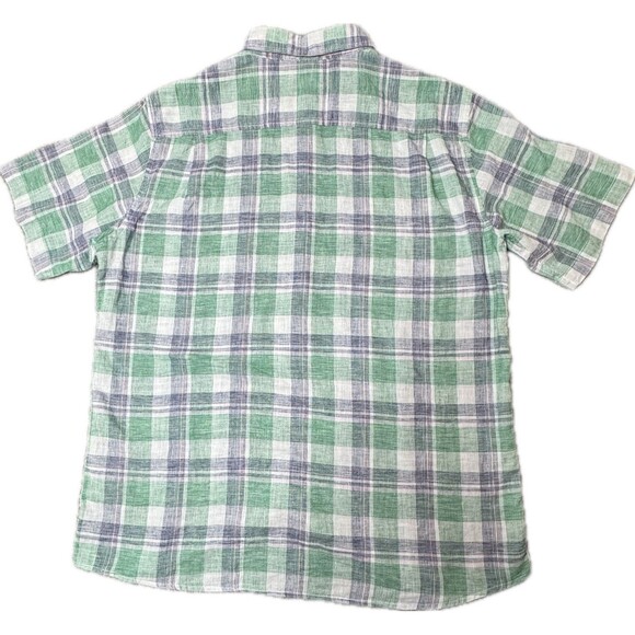 Weatherproof Vintage Shirt Men XL Plaid Washable Linen Short Sleeve Coastal - Picture 4 of 11